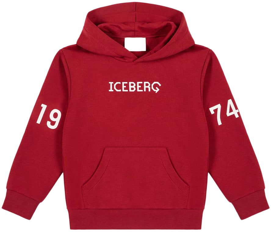 Iceberg KIDS - Red hoodie with red corporate logo Rood