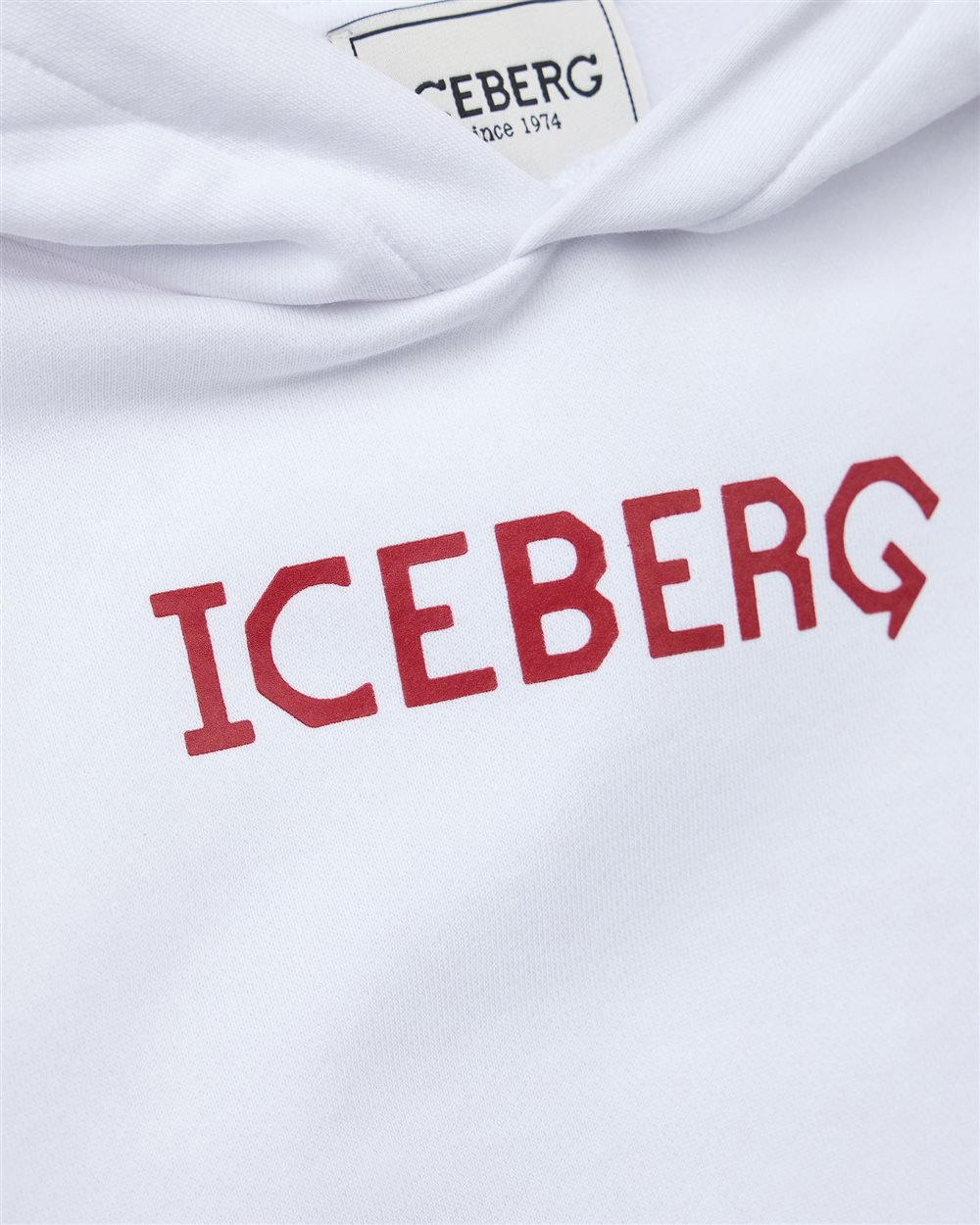 Iceberg KIDS - White hoodie with red corporate logo Wit