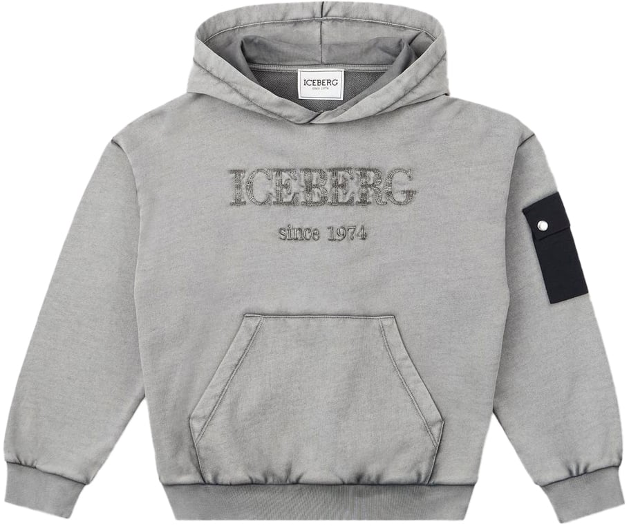 Iceberg KIDS - Charcoal gray sweatshirt with tone-on-tone logo Grijs
