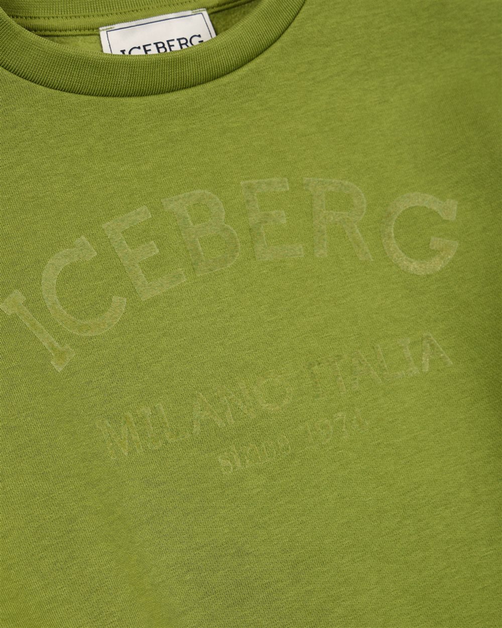 Iceberg KIDS - Crewneck military sweatshirt with tone-on-tone logo Groen