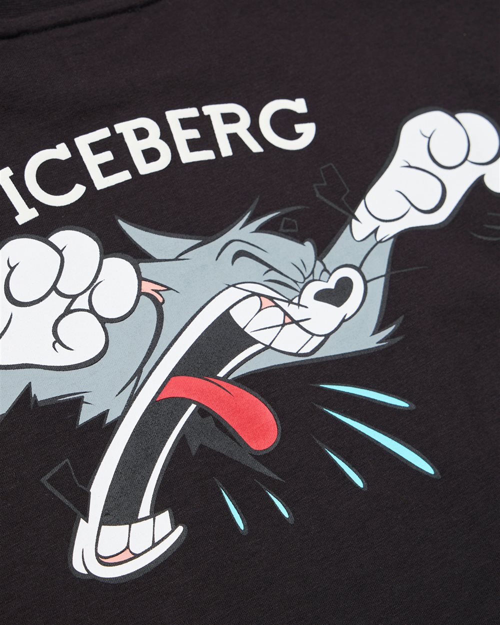 Iceberg KIDS - Black short-sleeved T-shirt with Tom from Looney Tunes design Zwart