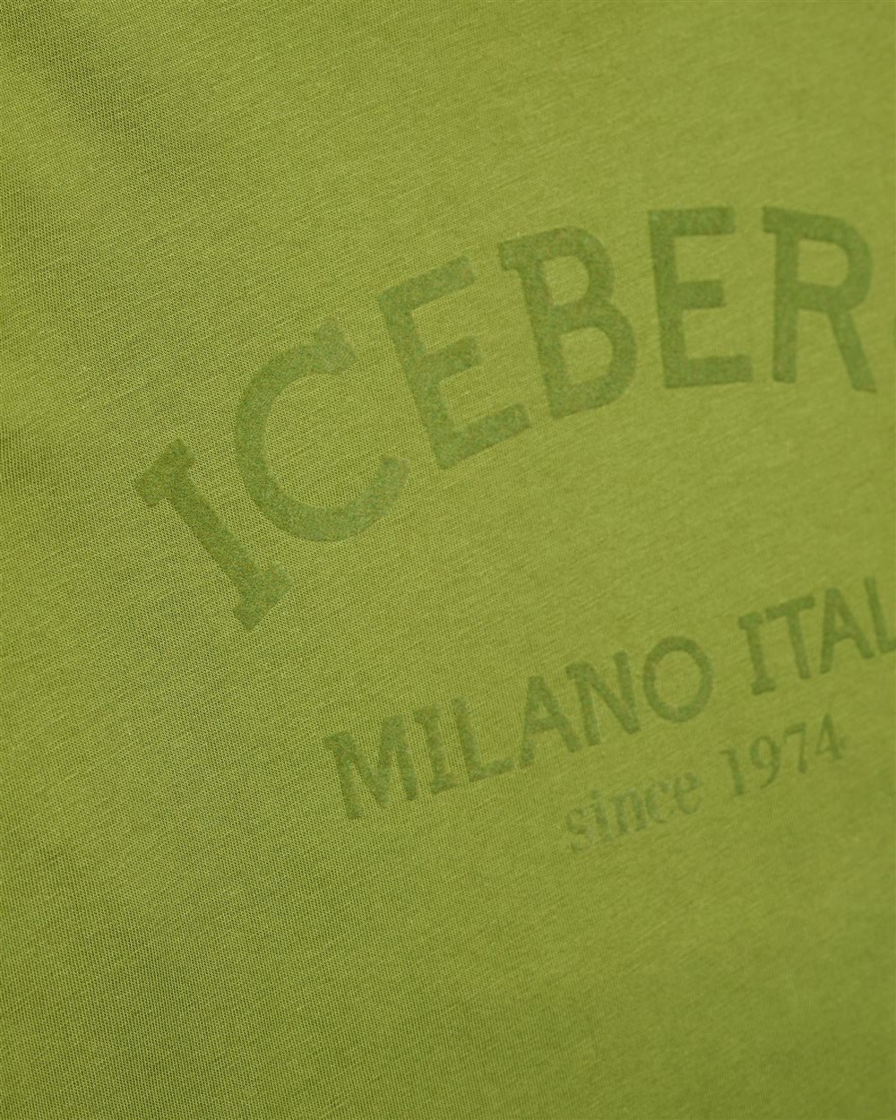 Iceberg KIDS - Long-sleeved military green T-shirt with tone-on-tone Iceberg logo Groen