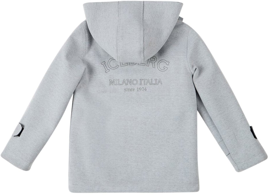 Iceberg KIDS - Light gray jacket with hood and metal hook fastening Grijs