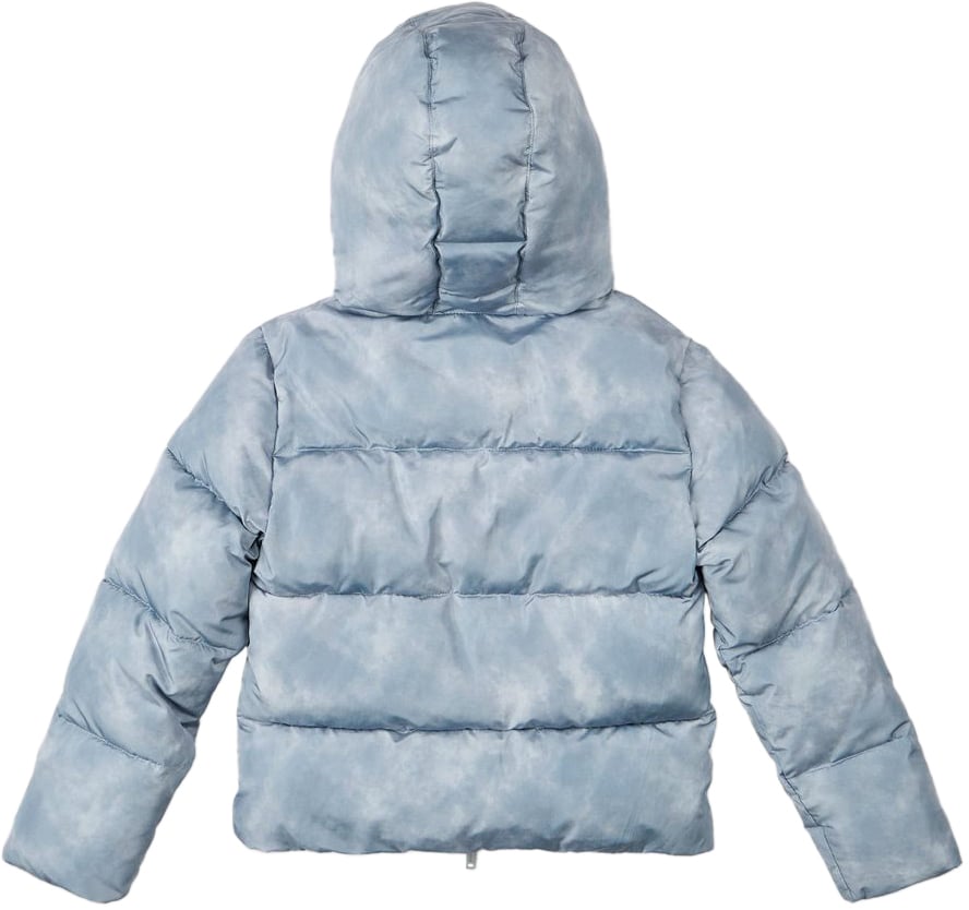 Iceberg KIDS - Charcoal Gray Horizontally Quilted Jacket with Hood Grijs