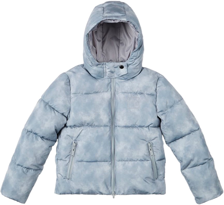 Iceberg KIDS - Charcoal Gray Horizontally Quilted Jacket with Hood Grijs