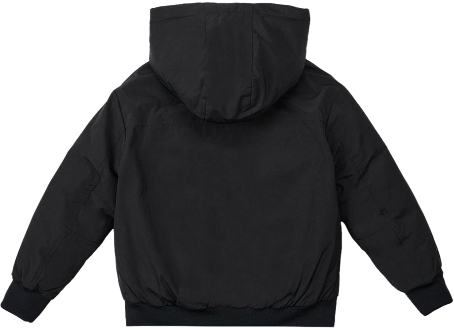 Iceberg KIDS - Black windbreaker with hood and tone-on-tone zip pockets Zwart