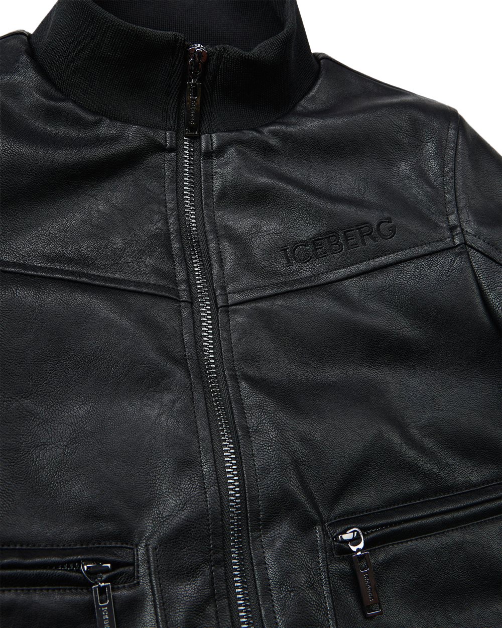 Iceberg KIDS - Black jacket with a mock neck and ribbed wool cuffs Zwart