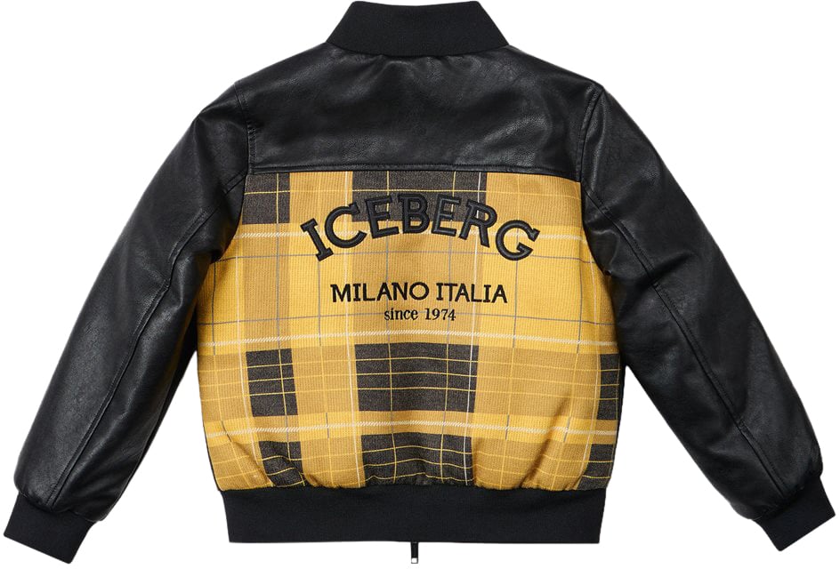 Iceberg KIDS - Black jacket with a mock neck and ribbed wool cuffs Zwart