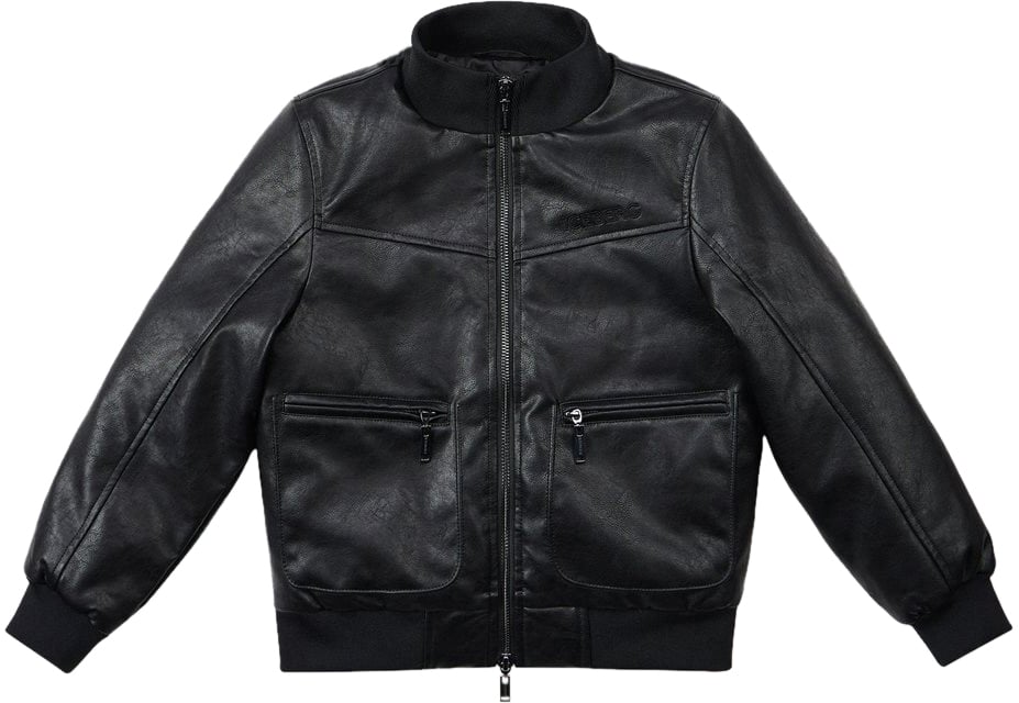 Iceberg KIDS - Black jacket with a mock neck and ribbed wool cuffs Zwart