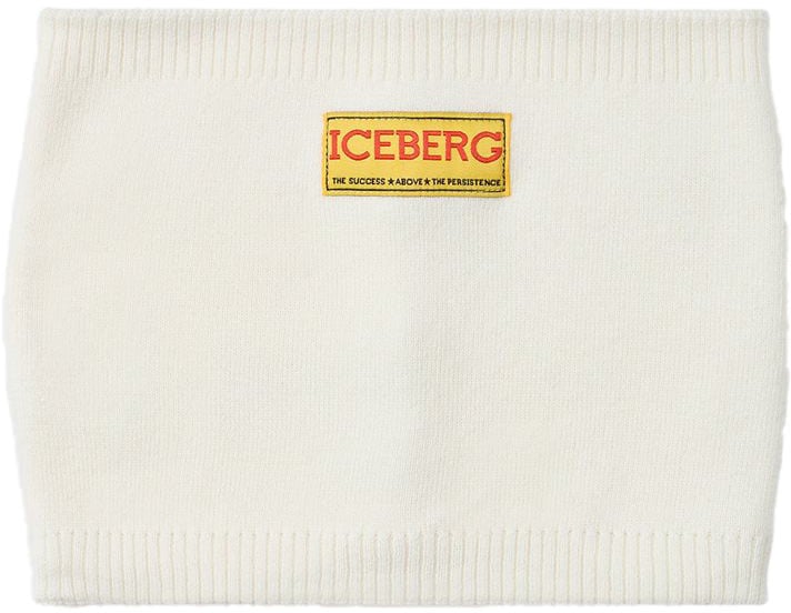 Iceberg KIDS - Vanilla wool headband with Iceberg logo on yellow tag Wit