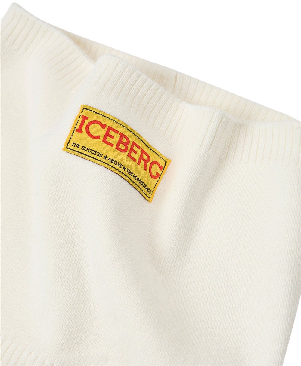 Iceberg KIDS - Vanilla wool headband with Iceberg logo on yellow tag Wit