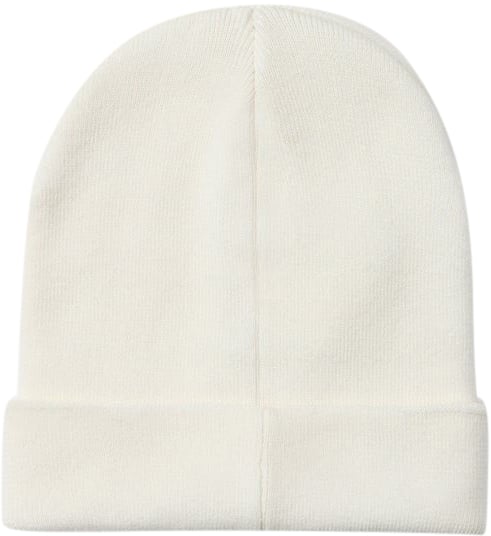Iceberg KIDS - Vanilla wool beanie with yellow tag and Iceberg logo on the front Wit
