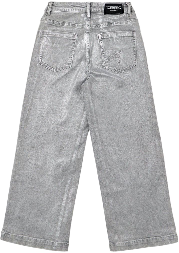 Iceberg KIDS - Light Gray Wide-Leg 5-Pocket Jeans Grijs