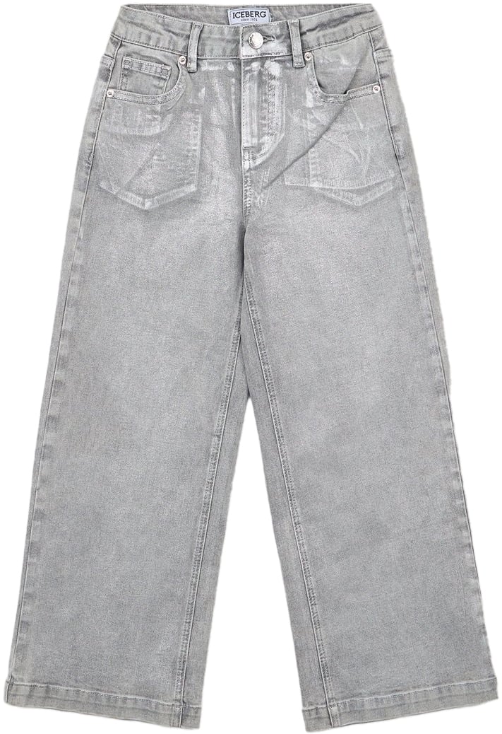 Iceberg KIDS - Light Gray Wide-Leg 5-Pocket Jeans Grijs