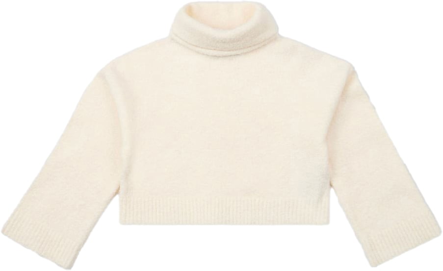 Iceberg KIDS - Vanilla Turtleneck Sweater with Contrasting Trim Wit