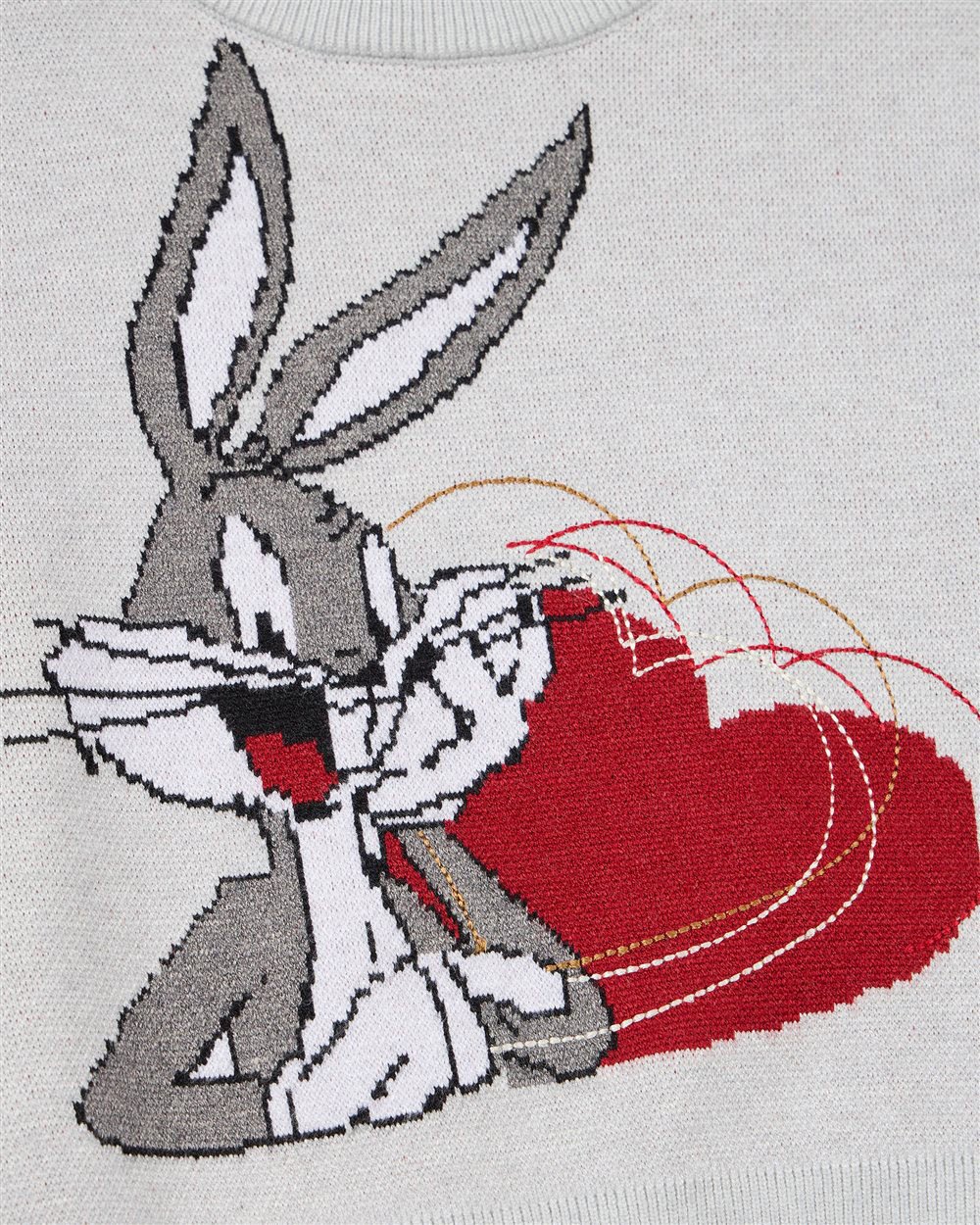 Iceberg KIDS - Vanilla crewneck sweater with contrasting sleeves and Bugs Bunny Iceberg Wit