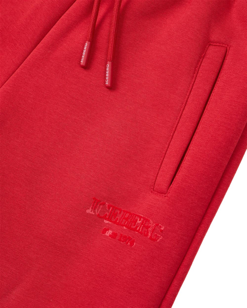 Iceberg KIDS - Red wide-leg jersey pants with drawstring Rood