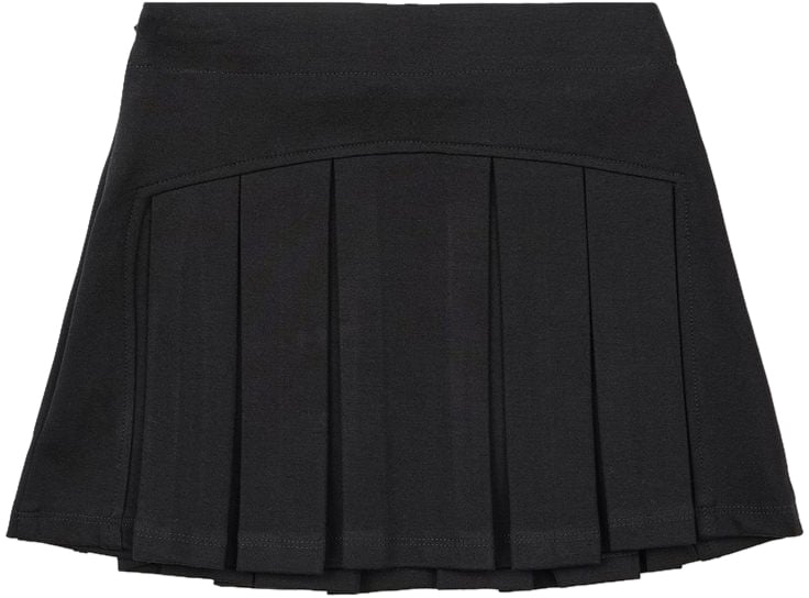 Iceberg KIDS - Black pleated mini skirt with faux leather details Zwart