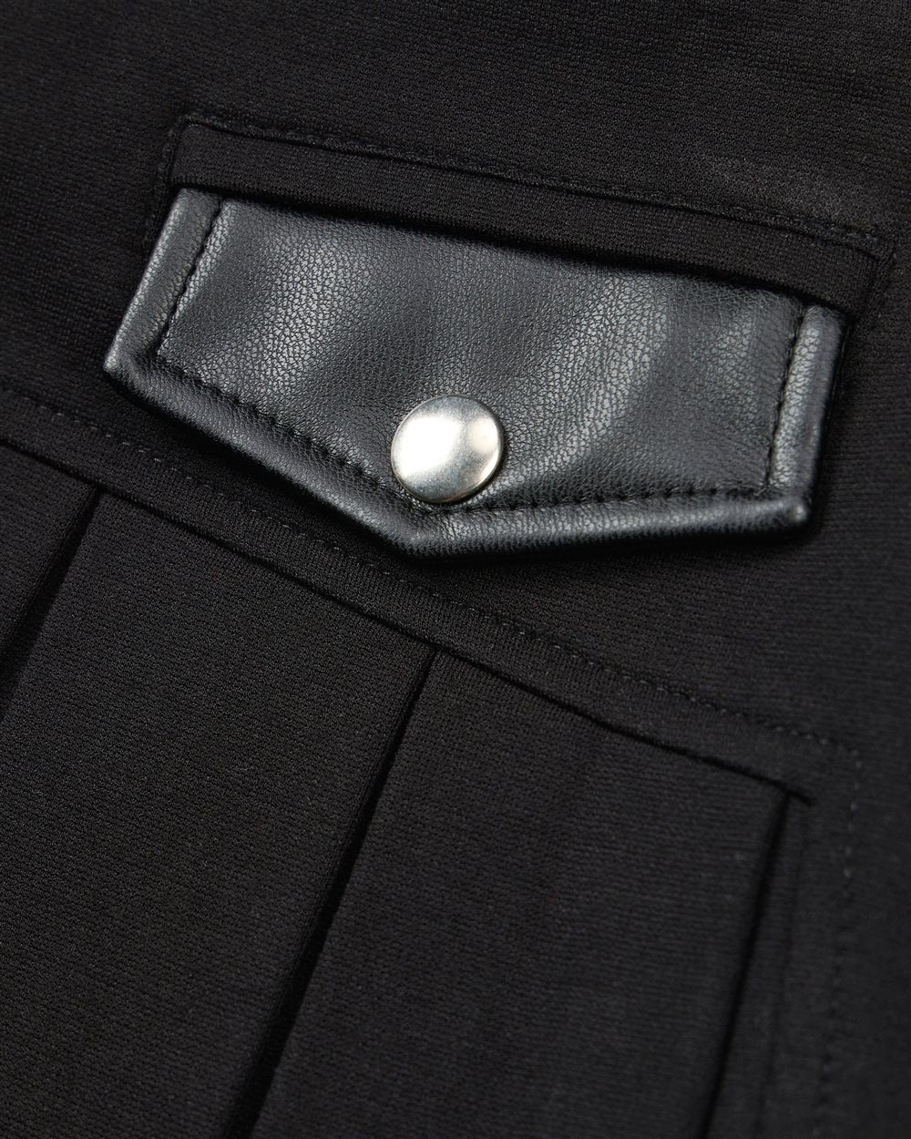 Iceberg KIDS - Black pleated mini skirt with faux leather details Zwart