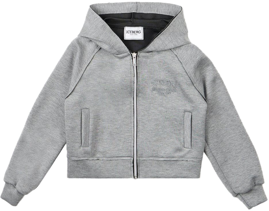 Iceberg KIDS - Dark melange gray zip-up hoodie Grijs