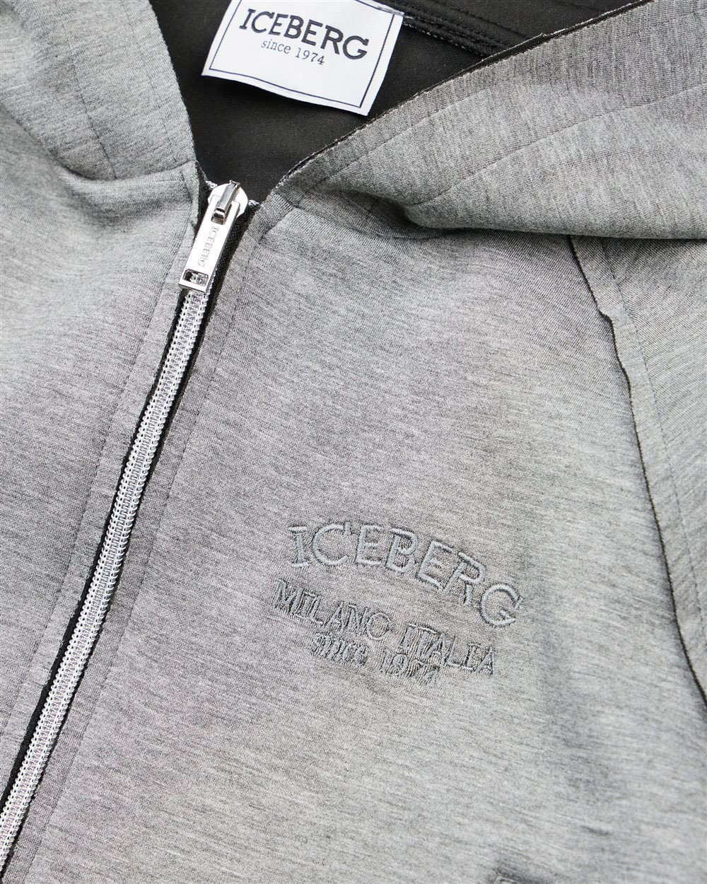 Iceberg KIDS - Dark melange gray zip-up hoodie Grijs