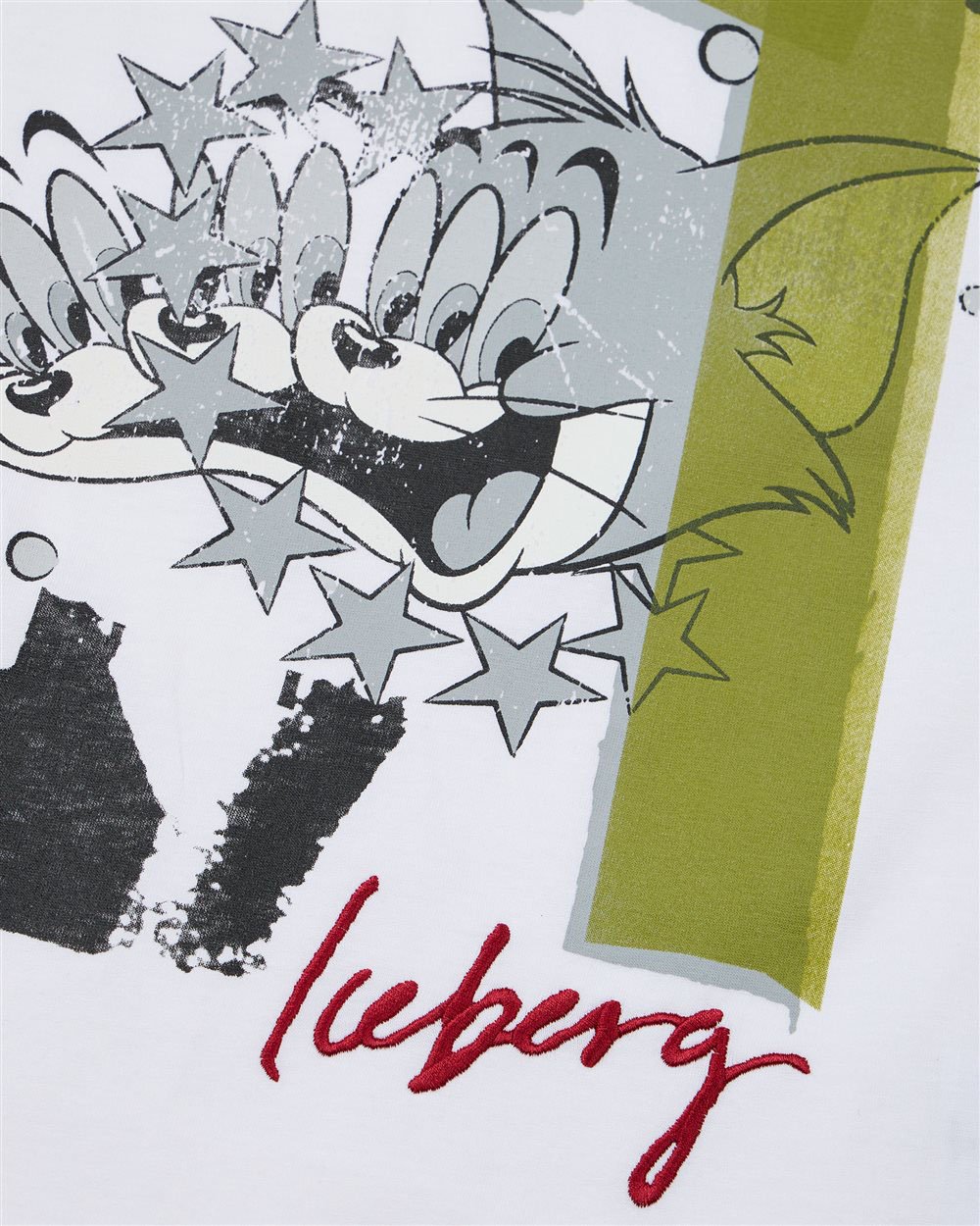 Iceberg KIDS - White short-sleeved T-shirt with a Looney Tunes Tom design and Iceberg logo on the front Wit