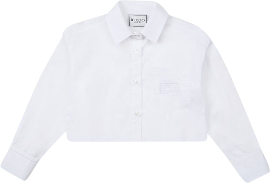 Iceberg KIDS - Optical White Cotton Shirt Wit