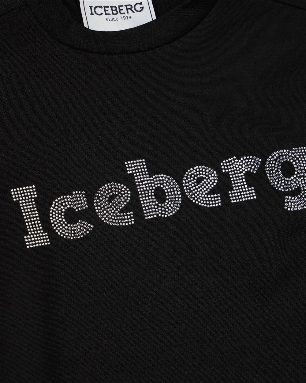 Iceberg KIDS - Black fleece dress with contrasting logo Zwart