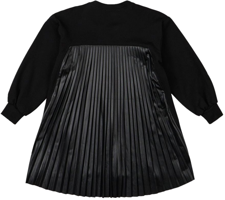 Iceberg KIDS - Black fleece dress with contrasting logo Zwart