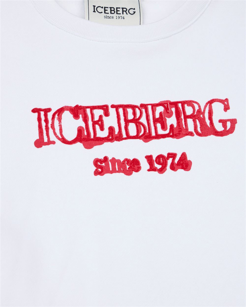 Iceberg KIDS - Maxi sweatshirt dress in optical white with red Iceberg logo Wit