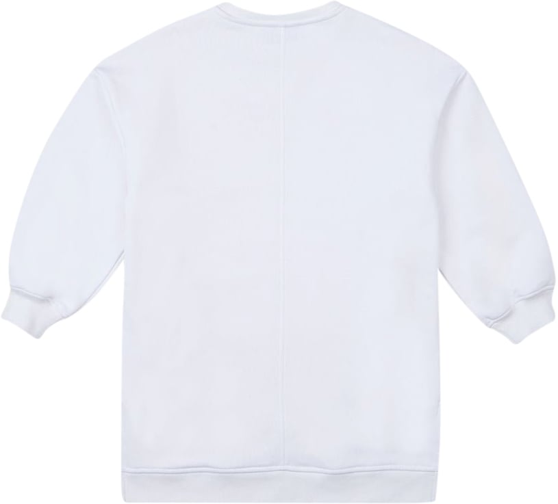 Iceberg KIDS - Maxi sweatshirt dress in optical white with red Iceberg logo Wit