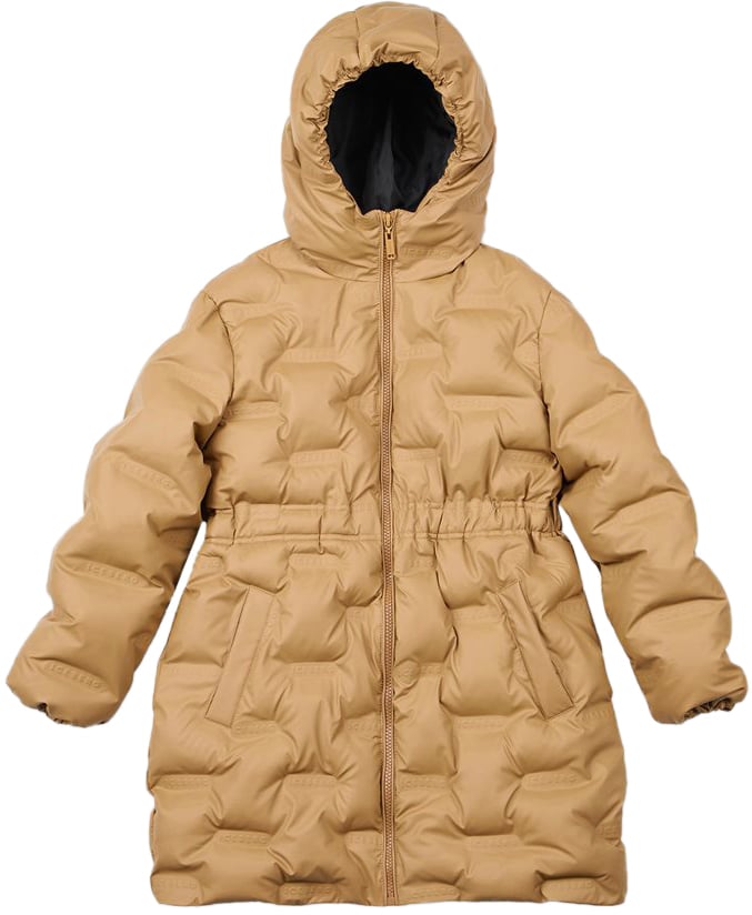 Iceberg KIDS - Long padded parka jacket in hazelnut Bruin