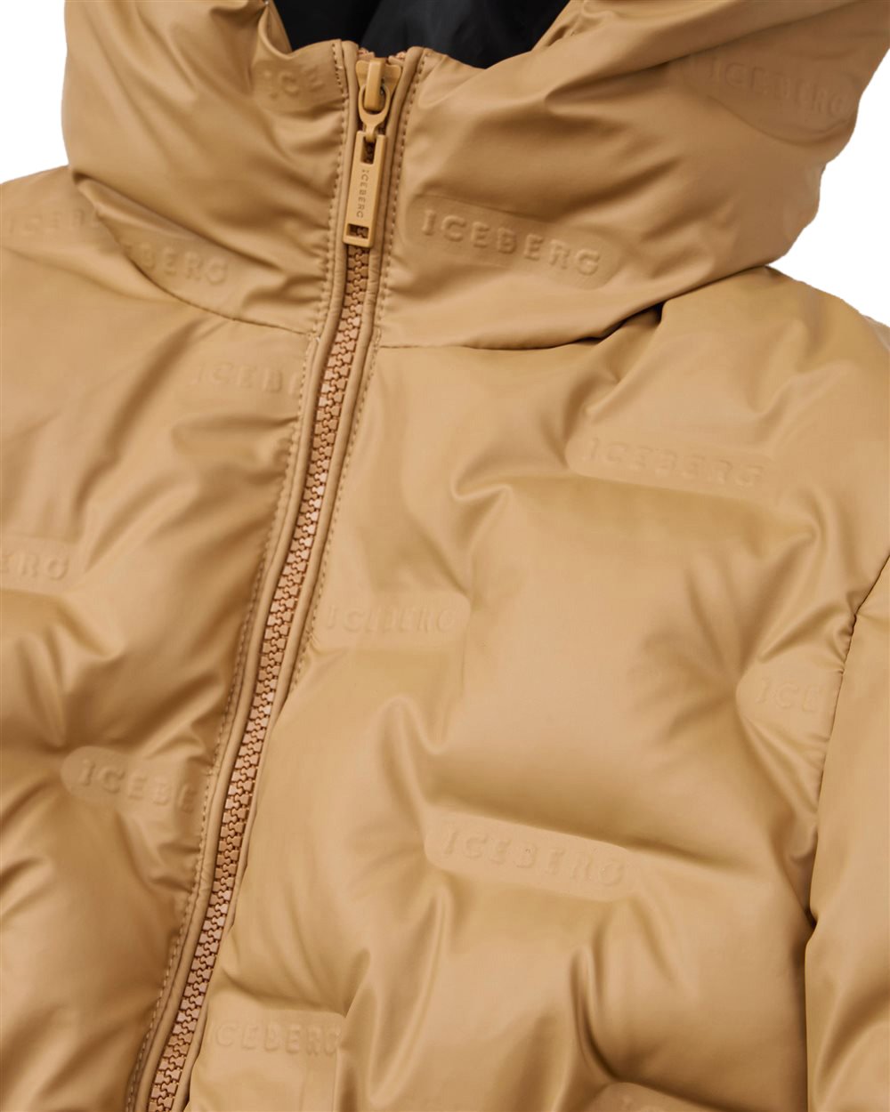 Iceberg KIDS - Long padded parka jacket in hazelnut Bruin