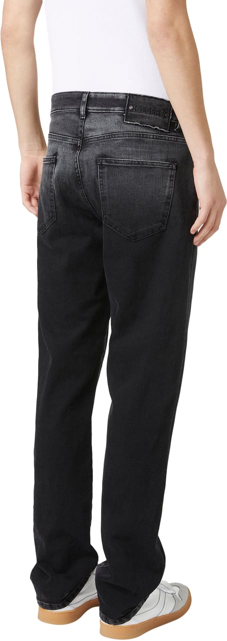 Iceberg Regular fit 5-pocket jeans: lived-in black, urban spirit Zwart