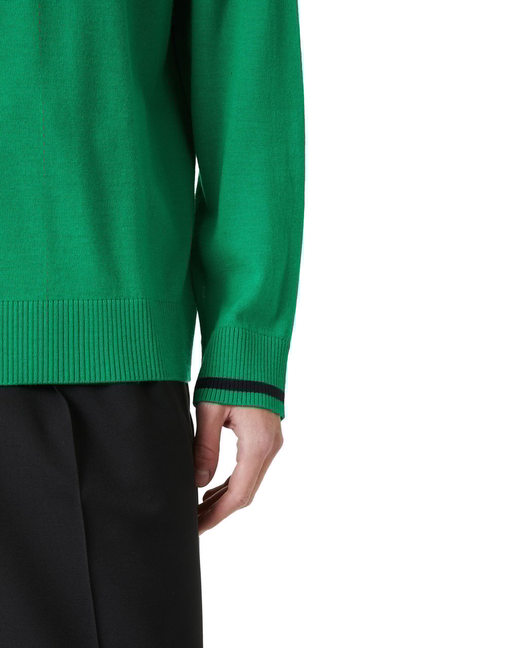 Iceberg Emerald green crewneck sweater in extra-fine merino with Iceberg Milano Italia logo Groen