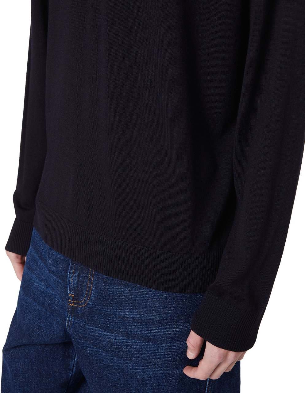 Iceberg Classic blue polo in extra-fine merino with custom embroidery Blauw