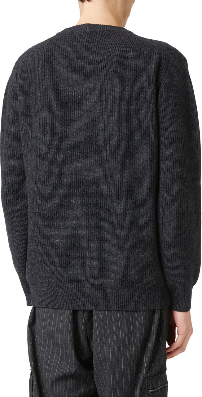 Iceberg Crewneck Sweater in Lambswool Punto Pannocchia in Melange Grey Grijs