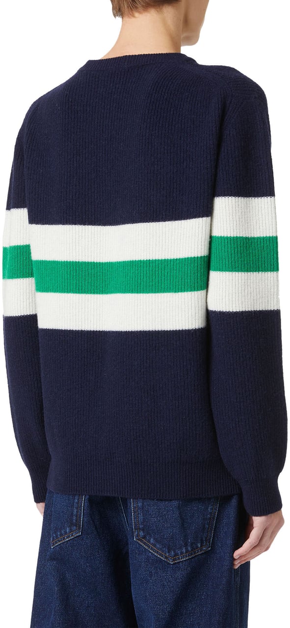 Iceberg Multicolor Crewneck Sweater in Lambswool Corn Stitch Divers