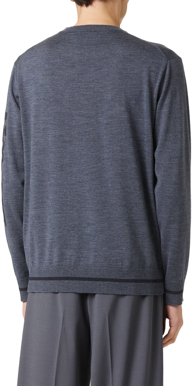 Iceberg Crewneck sweater new regular fit in dark grey melange extrafine merino Grijs