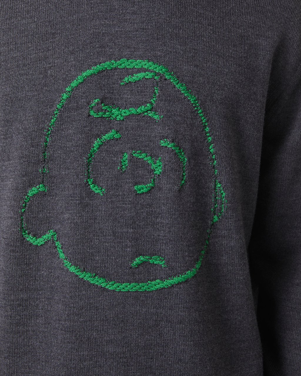 Iceberg Crewneck sweater new regular fit in merino wool extrafine anthracite melange Grijs