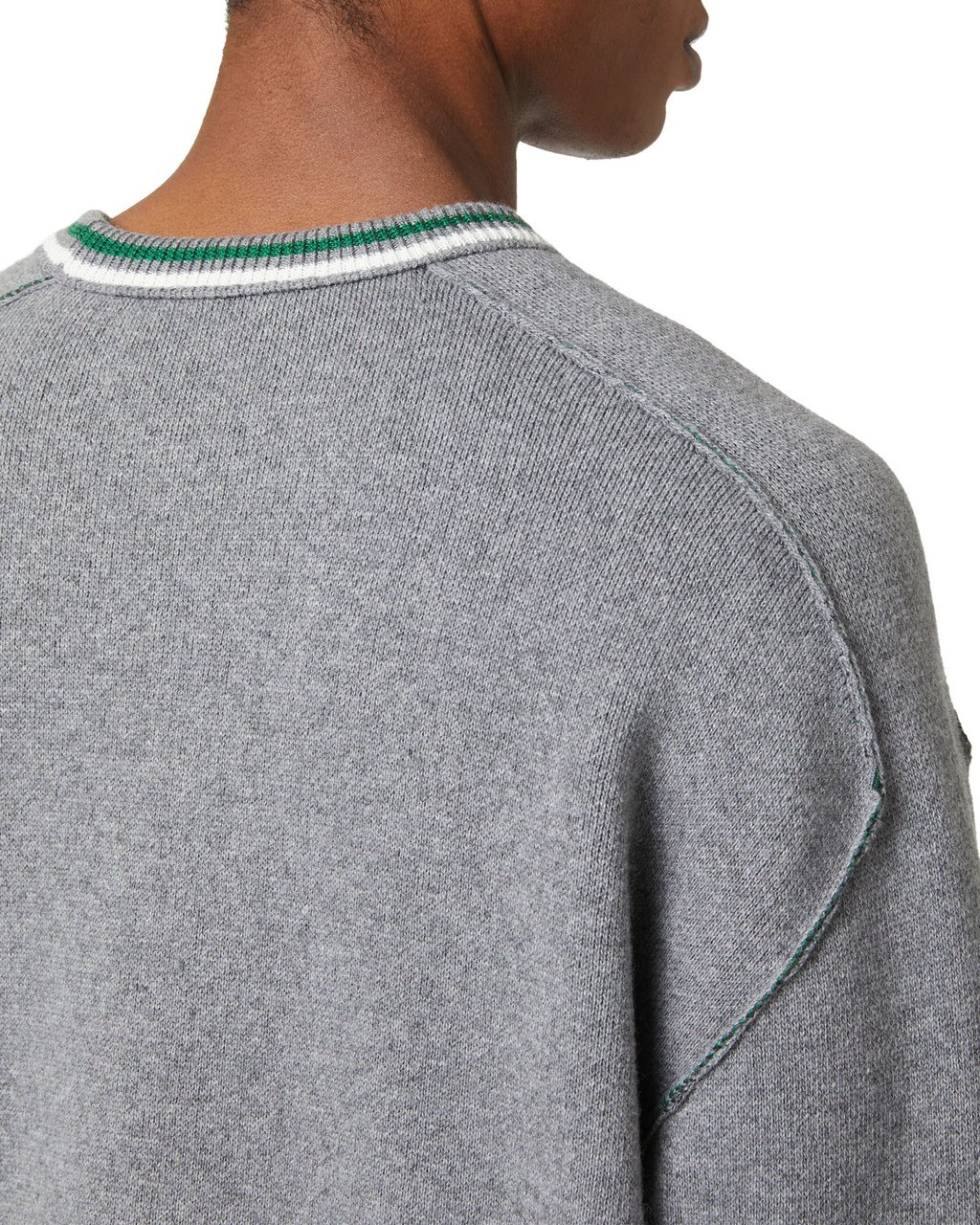 Iceberg Crewneck sweater new regular fit in light grey extrafine merino wool Grijs