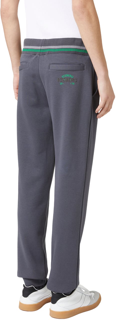 Iceberg Dark grey sustainable fleece joggers with embossed Iceberg logo Grijs