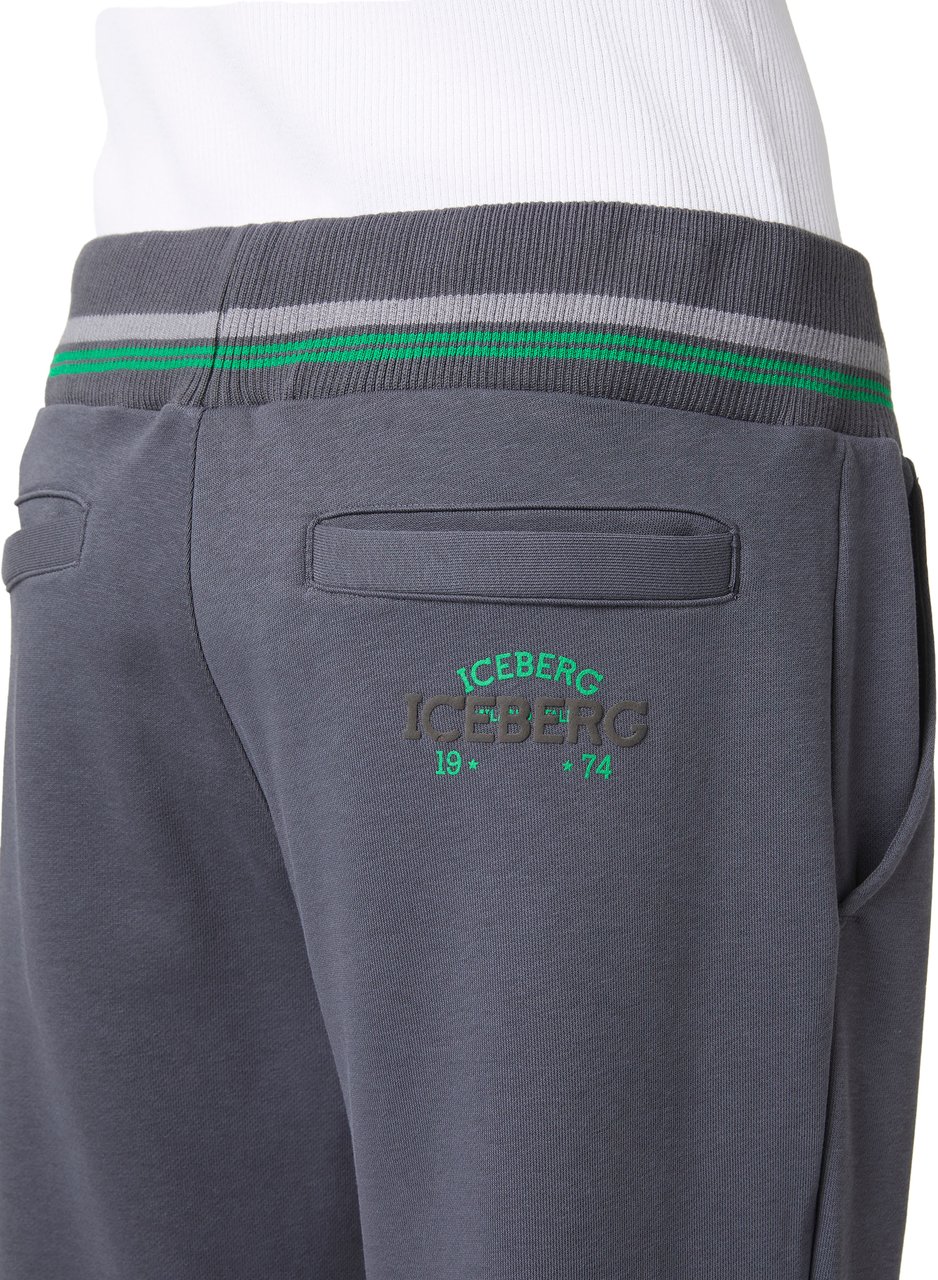 Iceberg Dark grey sustainable fleece joggers with embossed Iceberg logo Grijs