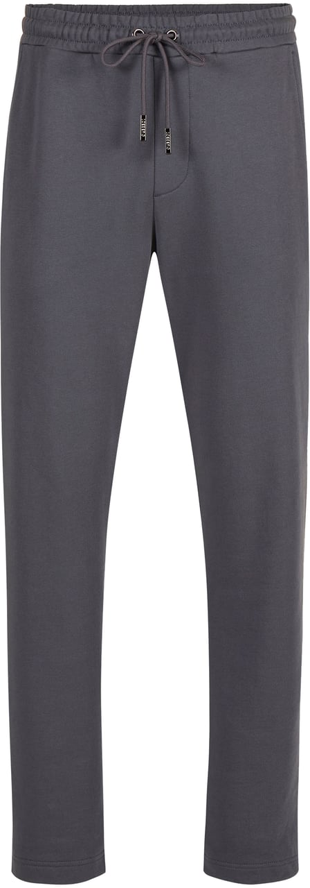 Iceberg Straight leg fit trousers in dark grey cotton fleece with "Dont Overthink This" print Grijs