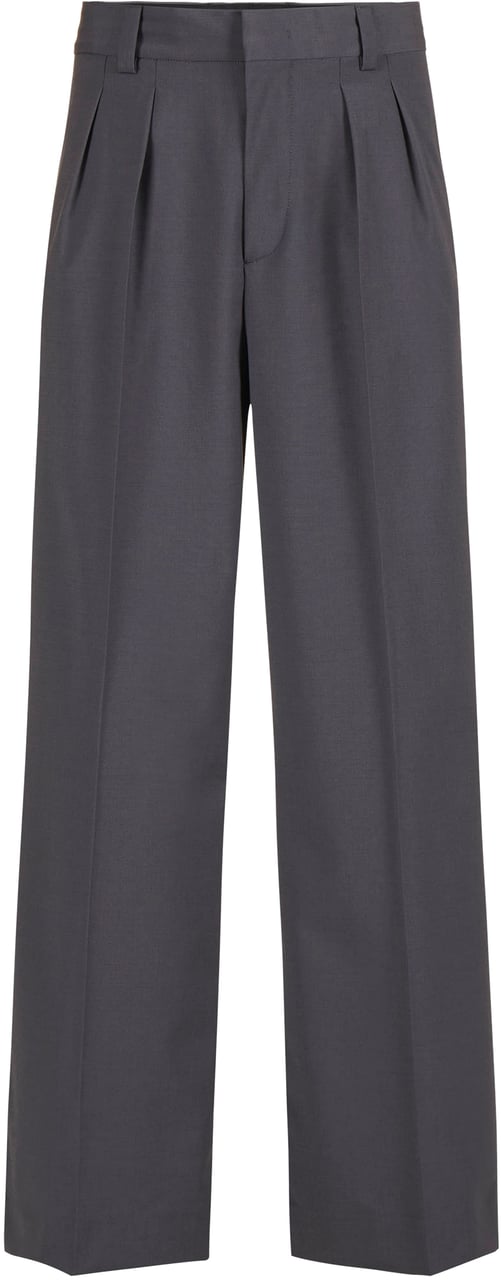 Iceberg Wide leg trousers in cool wool fabric, dark grey Grijs