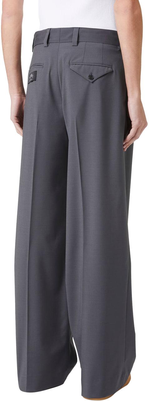 Iceberg Wide leg trousers in cool wool fabric, dark grey Grijs
