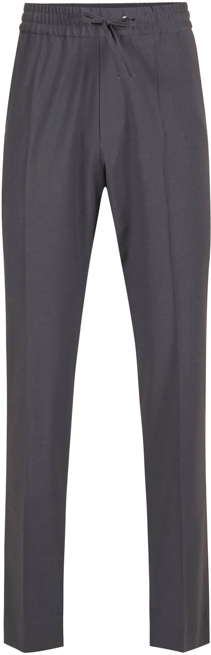 Iceberg Dark grey cool wool fabric trousers with elastic waist Grijs