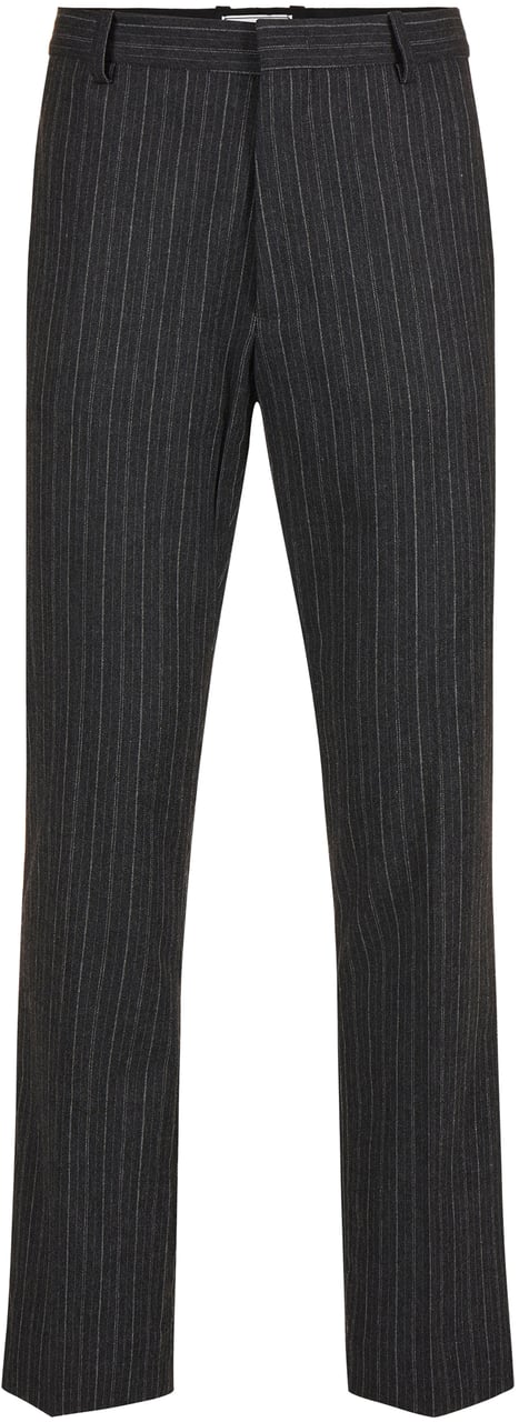 Iceberg Regular-waisted trousers in cool wool fabric with dark and light grey pinstripe Zwart