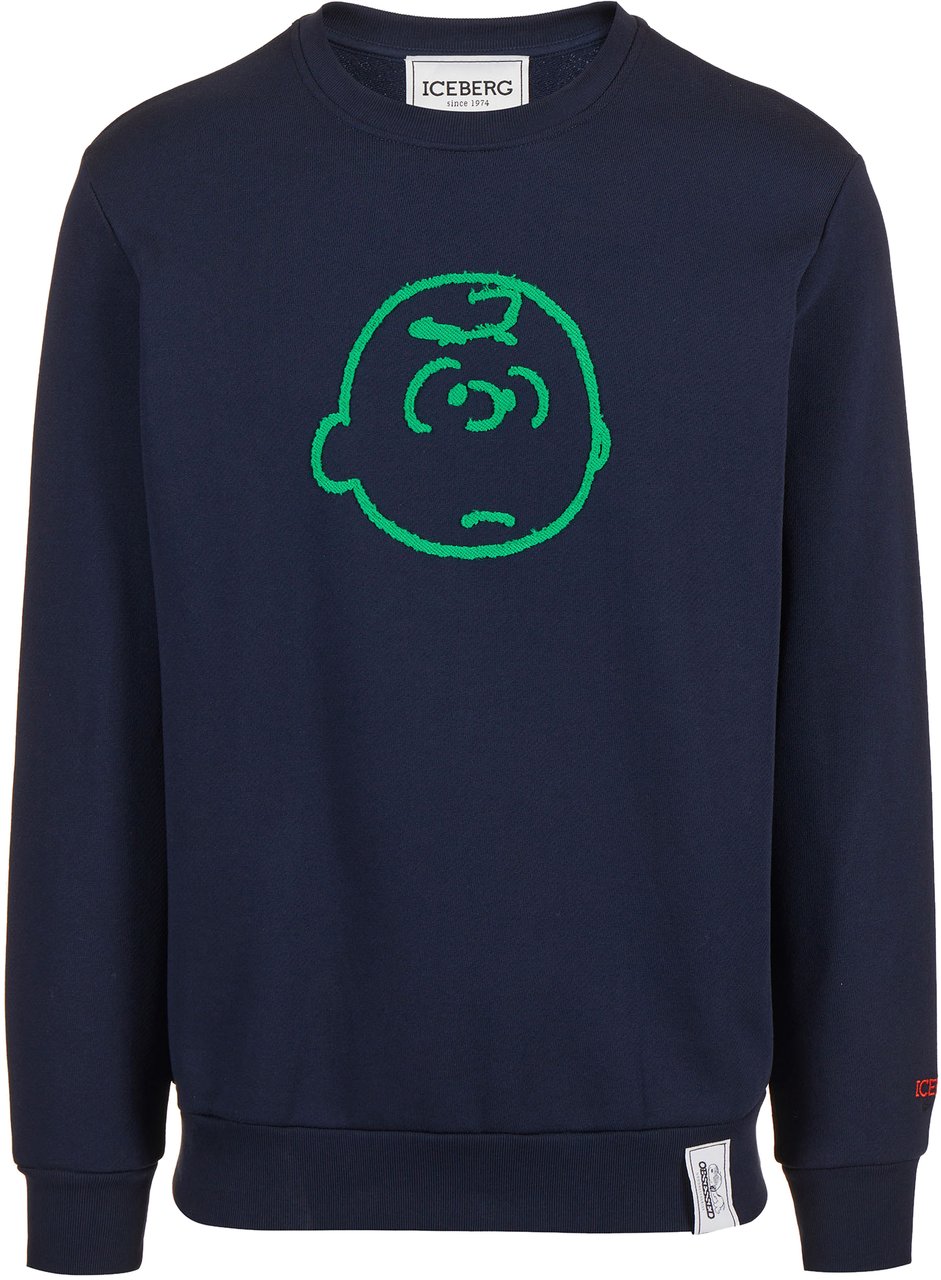 Iceberg Pop icon in an essential key: the slim sweatshirt with Snoopy Blauw