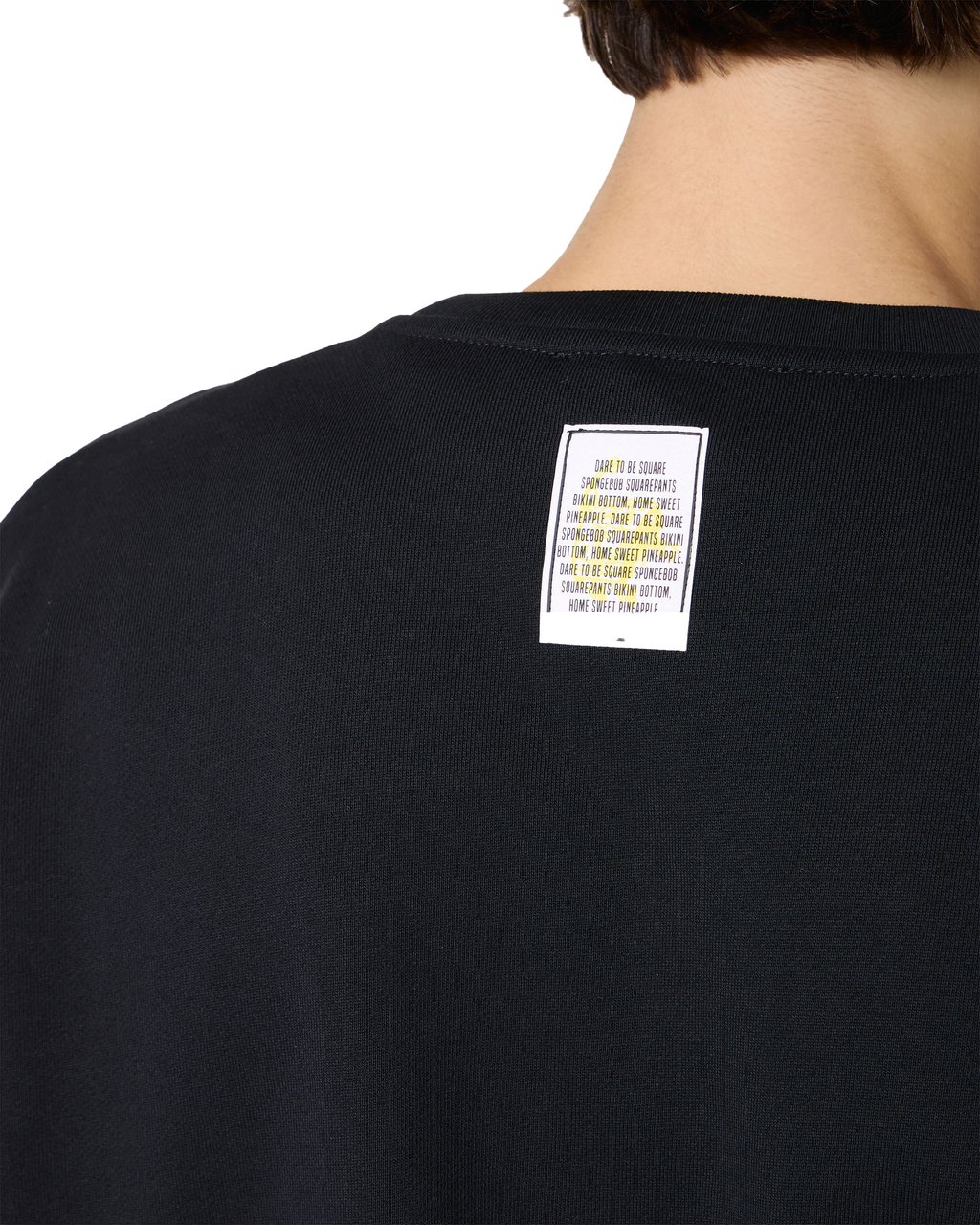 Iceberg Black slim fit crewneck sweatshirt with SpongeBob prints and embroidery Zwart